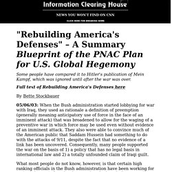 "REBUILDING AMERICA'S DEFENSES" – A Summary - Mozilla Firefox