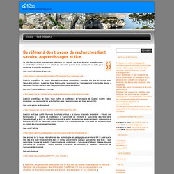 c212ee » Se référer à des travaux de recherches liant savoirs, apprentissages et tice.