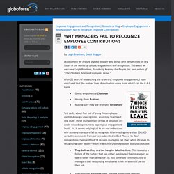 Why Managers Fail to Recognize Employee Contributions » Employee Engagement, Recognition and Reward Commentary