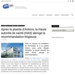 Après la plainte d’Anticor, la Haute autorité de santé (HAS) abroge la recommandation litigieuse