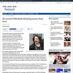 No record of Mirabella declaring money from lover