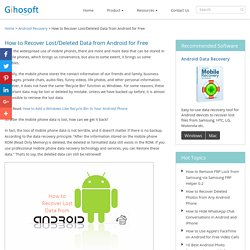 How to Recover Lost Data from Android for Free