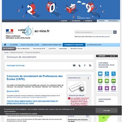 Concours de recrutement de Professeurs des Écoles (CRPE)