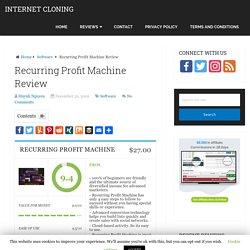 Recurring Profit Machine - Don't Buy Before You Read This Review