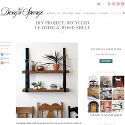 recycled leather & wood shelf