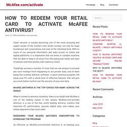 HOW TO REDEEM YOUR RETAIL CARD TO ACTIVATE McAFEE ANTIVIRUS?