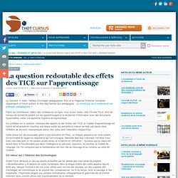 La question redoutable des effets des TICE sur l'apprentissage