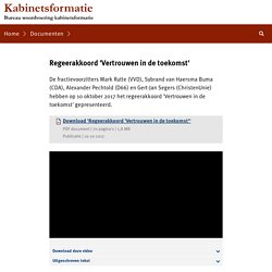 Regeerakkoord 'Vertrouwen in de toekomst'