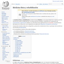 Medicina física y rehabilitación