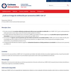 ¿Cuál es el riesgo de reinfección por coronavirus SARS–CoV–2?