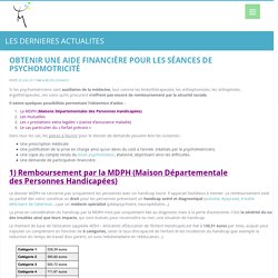 REMBOURSEMENT et AIDE financière pour séances de psychomotricité