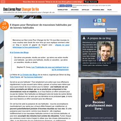 6 étapes pour Remplacer de mauvaises habitudes par de bonnes habitudes