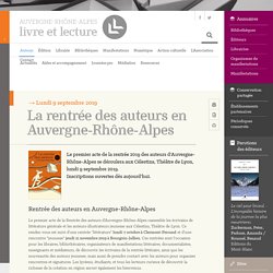La rentrée des auteurs en Auvergne-Rhône-Alpes – Auvergne-Rhône-Alpes - Livre et lecture