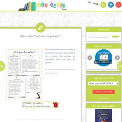 [Rentrée] C’est quoi la poésie ?