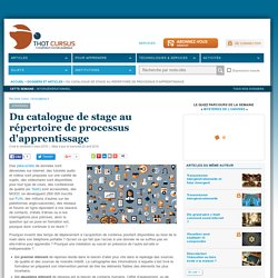 Du catalogue de stage au répertoire de processus d'apprentissage