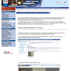 Les répertoires des dossiers individuels du fonds du ministère de la guerre en ligne : mode d’emploi