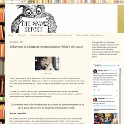 Behaviour as a form of communication: What's the issue?