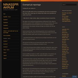 Exempel på reportage