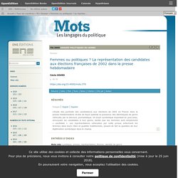 Femmes ou politiques ? La représentation des candidates aux élections françaises de 2002 dans la presse hebdomadaire