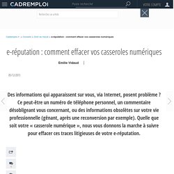 e-réputation : comment effacer vos casseroles numériques