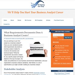 What Requirements Documents Does A Business Analyst Create?