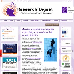 Married couples are happier when they commute in the same direction