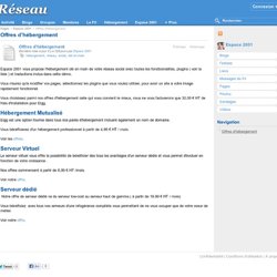 Réseau: Offres d'hébergement