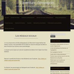 Les réseaux sociaux – L'aventure d'enseigner
