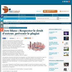 Livre blanc : Respecter le droit d'auteur, prévenir le plagiat