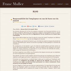 Responsabilité de l’employeur en cas de burn-out du salarié - Avocat Paris