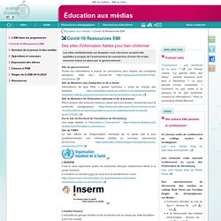 Covid-19 Ressources EMI - Éducation aux médias
