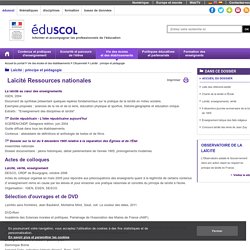 Laïcité : principe et pédagogie - Laïcité Ressources nationales