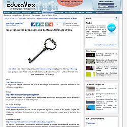Des ressources proposant des contenus libres de droits