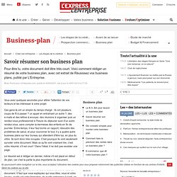 Savoir résumer son business plan
