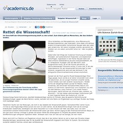 Rettet die Wissenschaft!