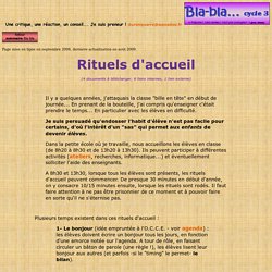 Rituels d'accueil