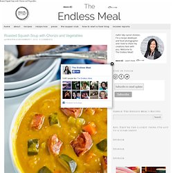 Roasted Squash Soup with Chorizo and Vegetables