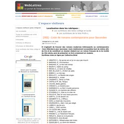 Romans contemporains pour les Secondes