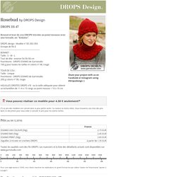 Rosebud - Bonnet et tour de cou DROPS tricotés au point mousse avec une torsade, en ”Eskimo”. - Free pattern by DROPS Design