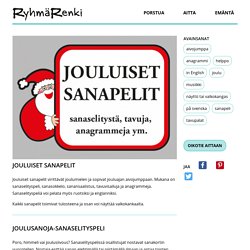 Jouluiset sanapelit ryhmätoimintaan