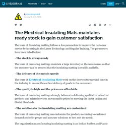 The Electrical Insulating Mats maintains ready stock to gain customer satisfaction