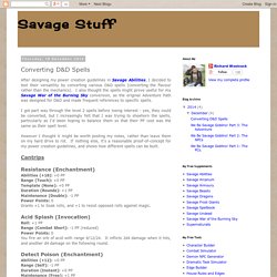 Converting D&D Spells