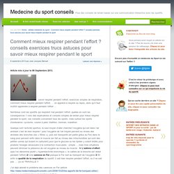 savoir respirer pendant l'effort