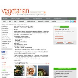Savory Pumpkin Quiche Recipe