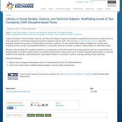 Literacy in Social Studies, Science, and Technical Subjects: Scaffolding Levels of Text Complexity (With Discipline-based Texts)