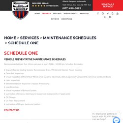 Schedule One - Alberta European Motorworks