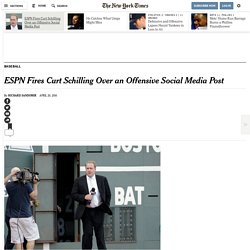 ESPN Fires Curt Schilling Over an Offensive Social Media Post