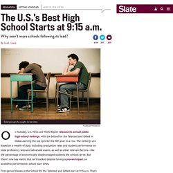 Can the best high school in the country thank its 9:15 a.m. start time for its success?