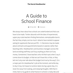 A Guide to School Finance – The Secret Headteacher