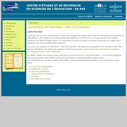 SITE CERSE Univ. Caen : Revue Les Sciences de l'éducation - Pour l'Ere nouvelle